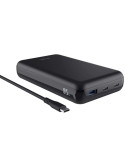 Batería Externa/Powerbank Trust Laro 20000mAh/ 100W/ Negra/ Compatible con Portátiles