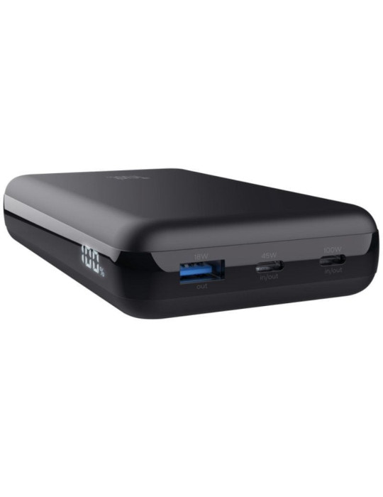 Batería Externa/Powerbank Trust Laro 20000mAh/ 100W/ Negra/ Compatible con Portátiles