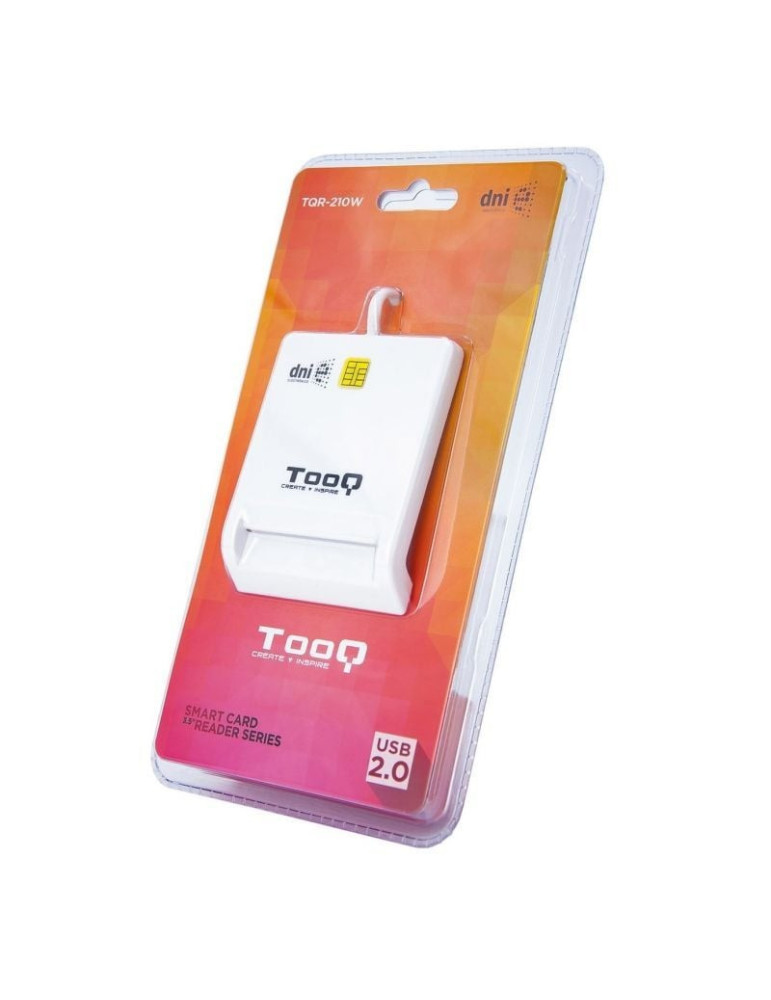 Lector de DNI TooQ TQR-210W/ USB 2.0/ Blanco