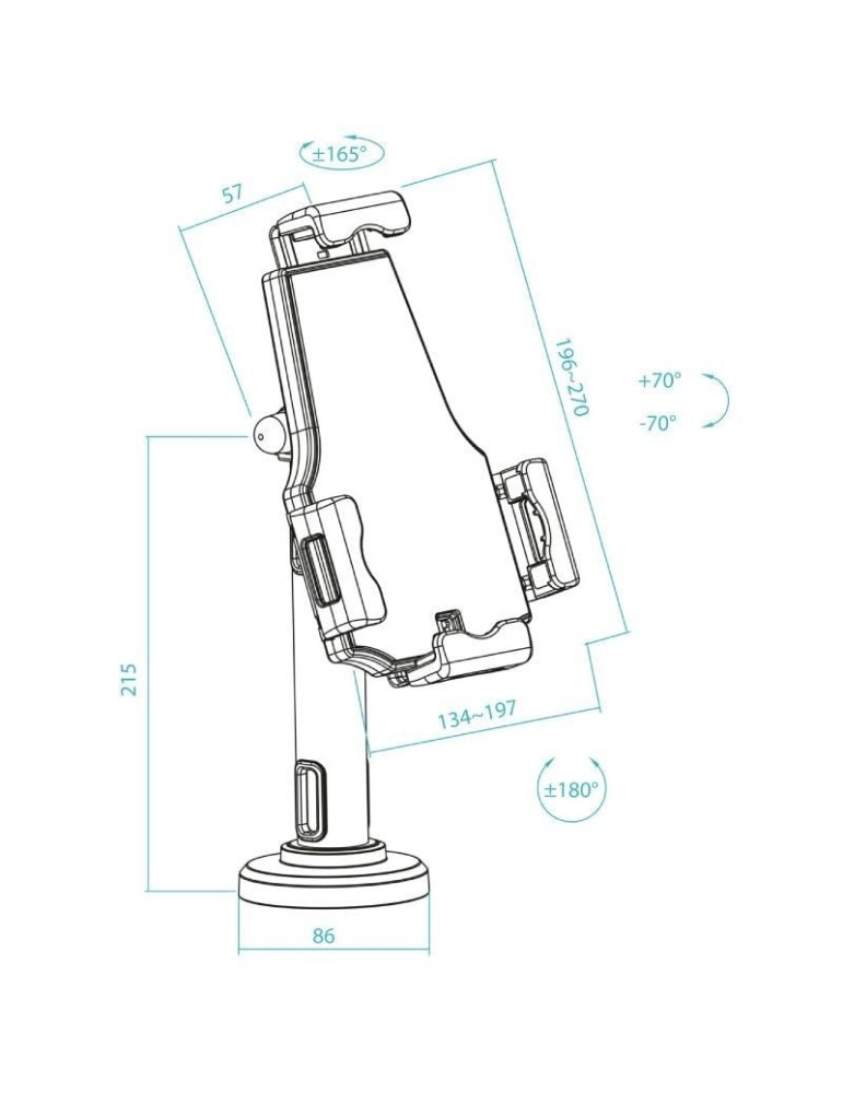 Soporte de Mesa/Pared para Smartphone/Tablet TooQ TQTDS0812/ Antirrobo/ Negro