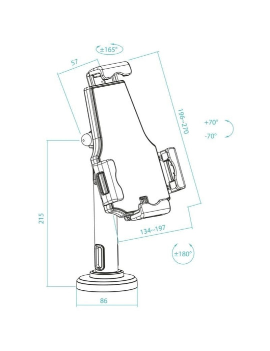 Soporte de Mesa/Pared para Smartphone/Tablet TooQ TQTDS0812/ Antirrobo/ Negro