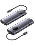 Docking USB Tipo-C Vention TQVHB/ 2xHDMI 4K/ 3xUSB/ 1xRJ45/ 1xLector de Tarjetas/ 1xUSB Tipo-C PD/ Gris
