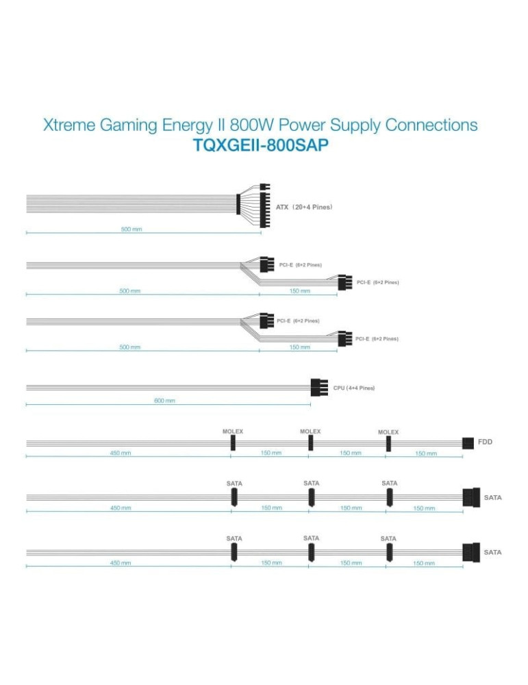 Fuente de Alimentación TooQ TQXGEII-800SAP/ 800W/ Ventilador 14cm/ 80 Plus Bronze
