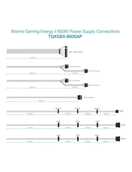 Fuente de Alimentación TooQ TQXGEII-800SAP/ 800W/ Ventilador 14cm/ 80 Plus Bronze