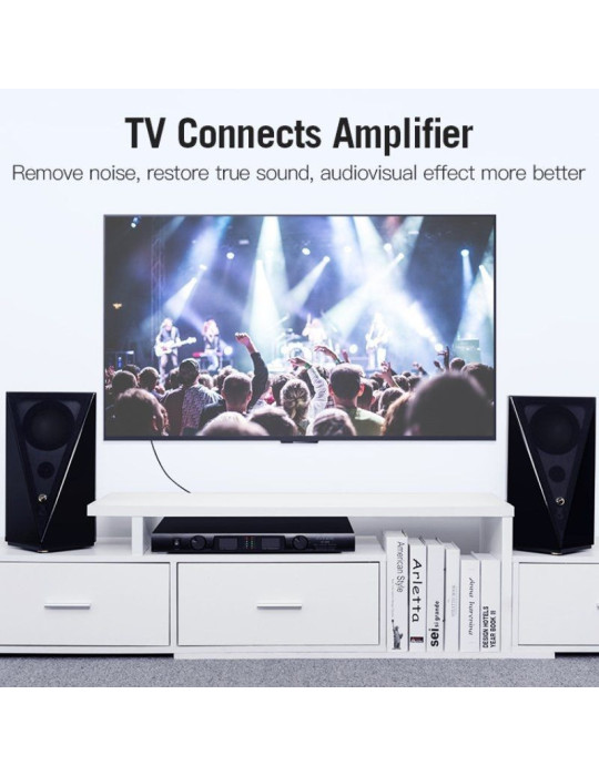 Cable Estéreo Vention VAB-R06-B200/ 2x RCA Macho - 2x RCA Macho/ 2m/ Negro