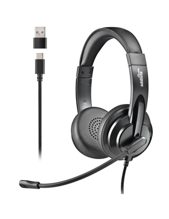 Auriculares NGS VOX605 USB-C/ con Micrófono/ USB Tipo-C/ Negros