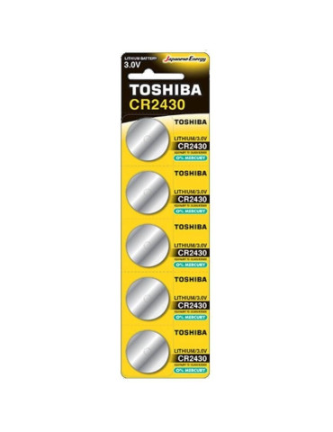 Pack de 5 Pilas de Botón Toshiba CR2430/ 3V/ Alcalinas