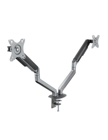 Soporte de Mesa para 2 Monitores TooQ DB4132TNR-G/ Giratorio/ Inclinable/ hasta 9kg