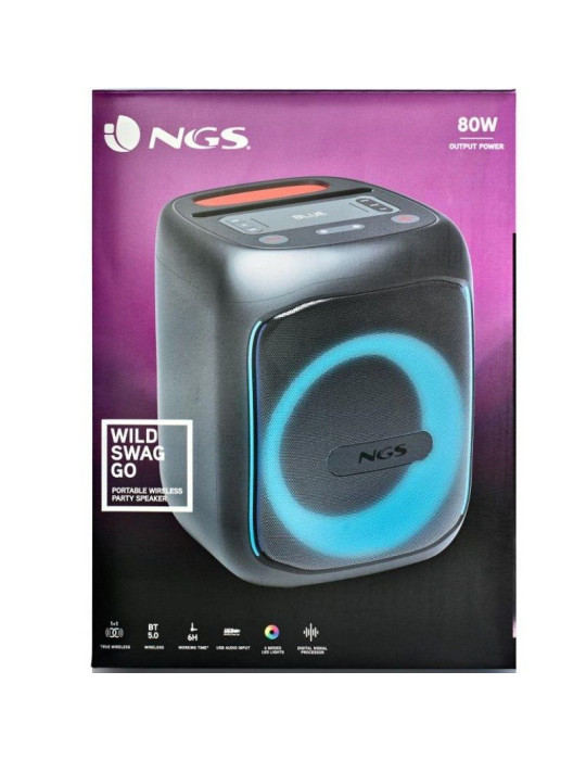 Altavoz Portable con Bluetooth NGS Wild Swag Go/ 80W/ 1.0