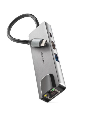 Docking USB Tipo-C NGS WonderDock Supra/ 1xUSB/ 1xUSB Tipo-C DP/ 1xHDMI 4K/ 1xRJ45