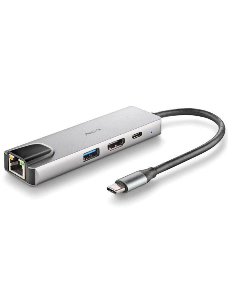 Docking USB Tipo-C NGS WonderDock Supra/ 1xUSB/ 1xUSB Tipo-C DP/ 1xHDMI 4K/ 1xRJ45