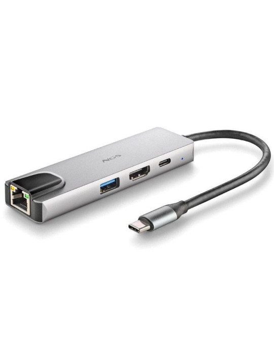 Docking USB Tipo-C NGS WonderDock Supra/ 1xUSB/ 1xUSB Tipo-C DP/ 1xHDMI 4K/ 1xRJ45