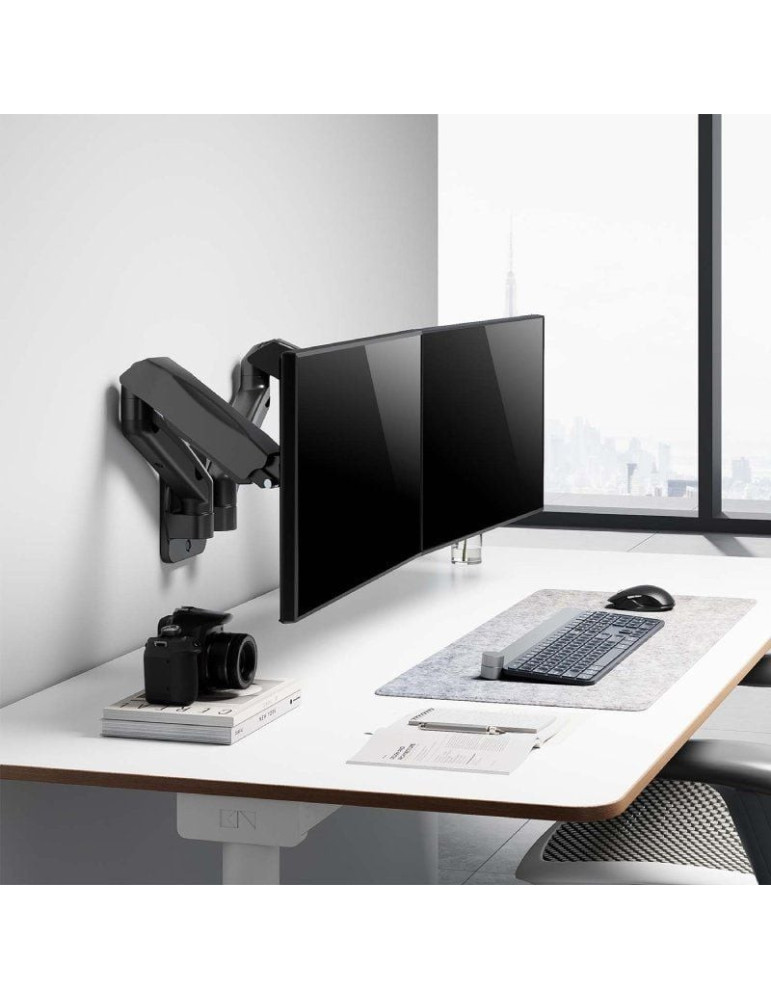 Soporte de Pared para 2 Monitores o TV Aisens WT32TSR-225/ Giratorio/ Inclinable/ hasta 9kg