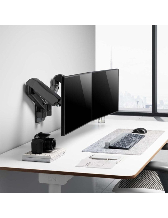 Soporte de Pared para 2 Monitores o TV Aisens WT32TSR-225/ Giratorio/ Inclinable/ hasta 9kg