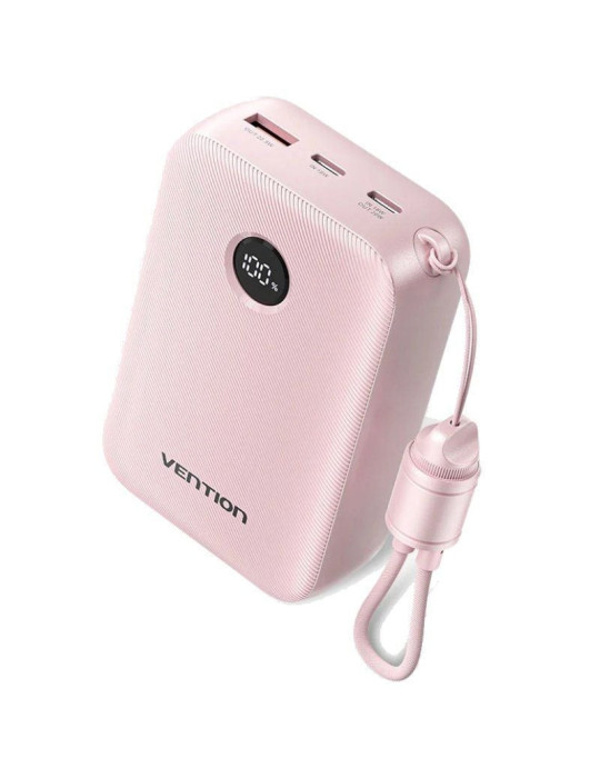 Powerbank 20000mAh Vention FKBP0-C/ 22.5W/ Rosa/ Incluye Cable USB Tipo-C
