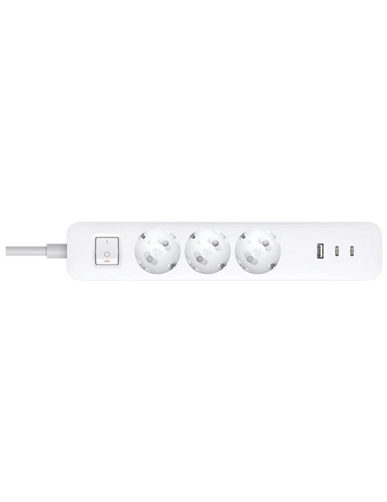 Regleta con Interruptor Xiaomi 20W Power Strip/ 3 Tomas de Corriente/ 1 USB/ 2 USB Tipo-C/ Cable 1.4m/ Blanca