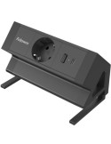 Regleta Sobremesa Fellowes 100137172/ 1 Tomas de corriente/ 1 USB - 1 USB Tipo-C/ Cable 2m/ Negra
