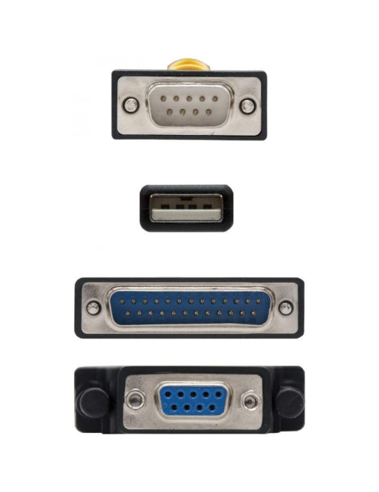 Cable Conversor impresora Nanocable 10.03.0002/ USB Macho - DB9 Macho/ DB25 Macho