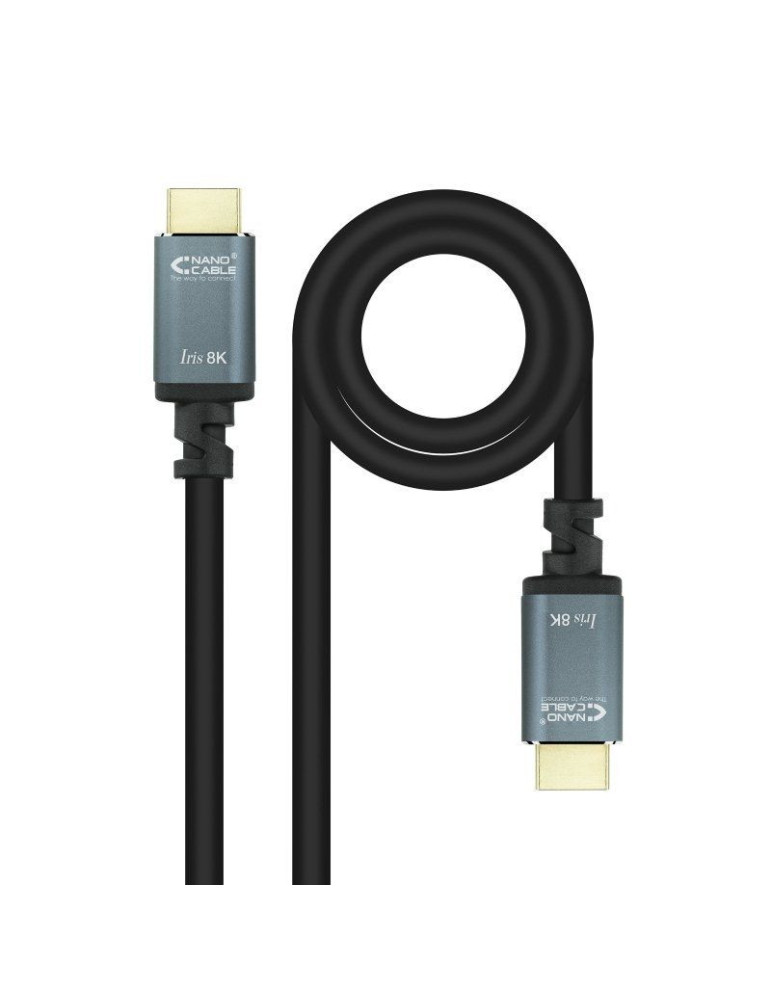 Cable HDMI 2.1 8K Nanocable 10.15.8002/ HDMI Macho - HDMI Macho/ 2m/ Negro