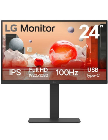 Monitor Profesional LG 24BA650-B 23.8"/ Full HD/ Multimedia/ Negro