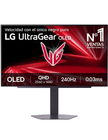 Monitor Gaming LG UltraGear 27GX704A-B 27"/ QHD/ 0.03ms/ 240Hz/ OLED/ Regulable en altura/ Negro