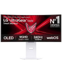 Smart Monitor Gaming Ultrapanorámico Curvo LG UltraGear 34GX90SA-W 34"/ WQHD/ Multimedia/ 0.03ms/ 240Hz/ OLED/ Regulable en altu