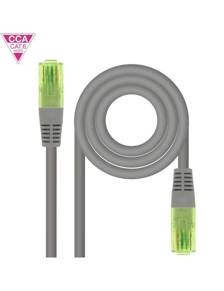 Cable de Red RJ45 UTP Nanocable 10.20.1400-L30 Cat.6/ 30cm/ Gris