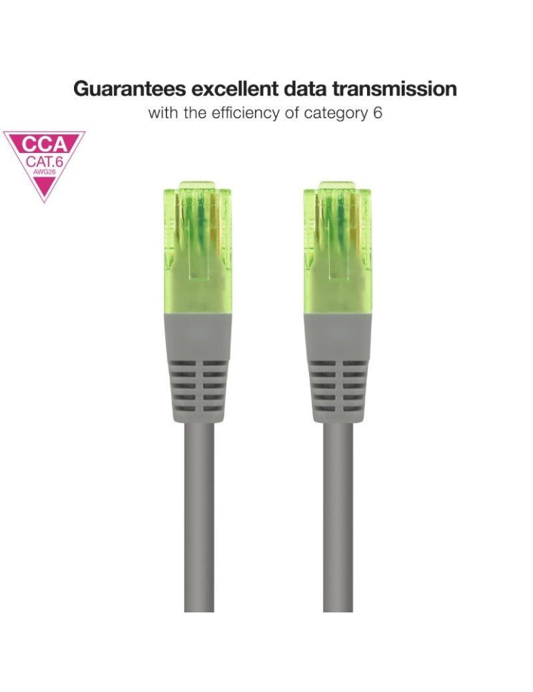 Cable de Red RJ45 UTP Nanocable 10.20.1400-L30 Cat.6/ 30cm/ Gris