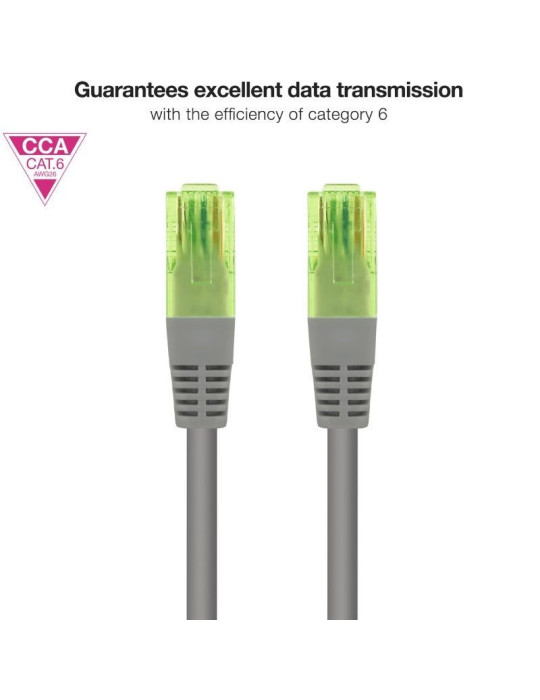 Cable de Red RJ45 UTP Nanocable 10.20.1400-L30 Cat.6/ 30cm/ Gris