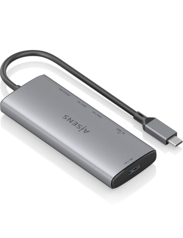 Docking USB Tipo-C Aisens ASUC-6P029-GR/ 1xHDMI 4K/ 1xUSB/ 2xUSB Tipo-C/ 1xLector de Tarjetas/ Gris