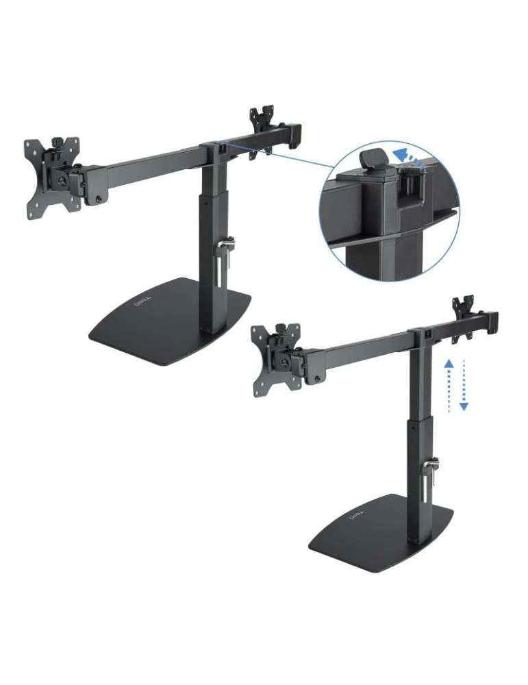 Soporte de Sobremesa para 2 Monitores TooQ DB1727TN-B/ Giratorio/ Inclinable/ hasta 6kg