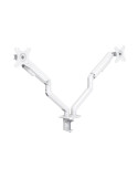Soporte de Mesa para 2 Monitores TooQ DB4132TNR-W/ Giratorio/ Inclinable/ hasta 9kg