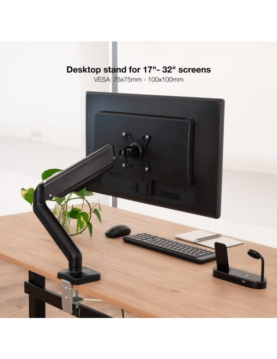 Soporte de Mesa para Monitor TooQ DB5032TNR-B/ Giratorio/ Inclinable/ hasta 9kg