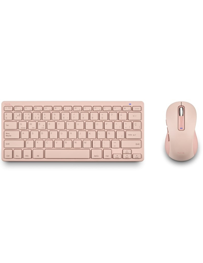 Teclado y Ratón Inalámbricos NGS Fantasy Kit/ Rosa/ Frances