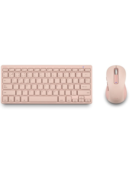 Teclado y Ratón Inalámbricos NGS Fantasy Kit/ Rosa/ Frances