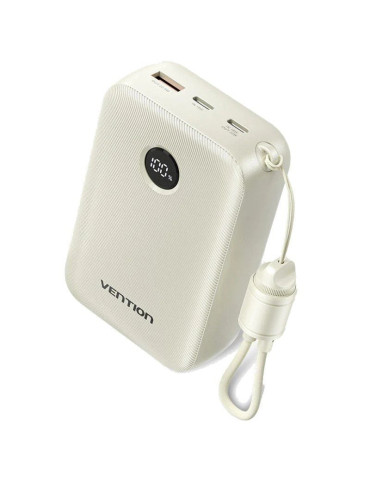 Powerbank 20000mAh Vention FKBN0-C/ 22.5W/ Beige/ Incluye Cable USB Tipo-C
