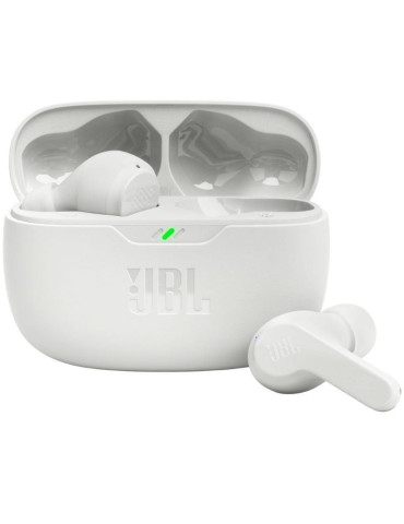 Auriculares Bluetooth JBL Wave Beam con estuche de carga/ Autonomía 8h/ Blanco