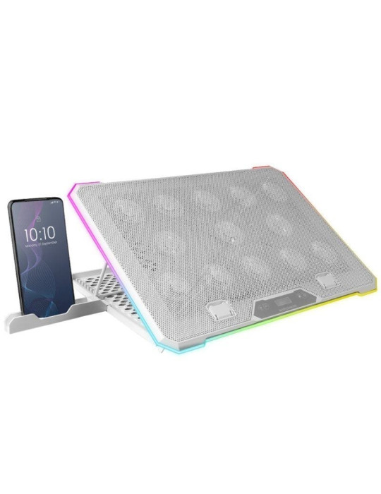 Soporte Refrigerante Mars Gaming MNBC13 para Portátiles hasta 17"/ Iluminación LED