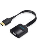 Conversor Vention 74346/ HDMI Macho/ VGA Hembra - Jack 3.5 Hembra/ 20cm/ Negro