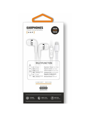 Auriculares Intrauditivos Tech One Tech earTECH TEC1304/ con Micrófono/ USB Tipo-C/ Blancos 2
