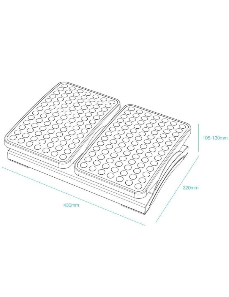 Reposapiés Ajustable/ Inclinable TooQ TQFR0604-B/ 430 x 320 x 105-130 mm