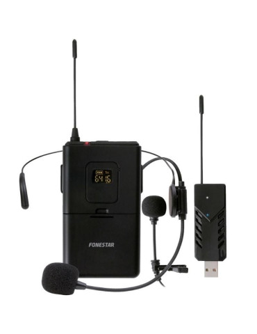 Micrófono de cabeza y solapa UHF Fonestar WI-MIC 2