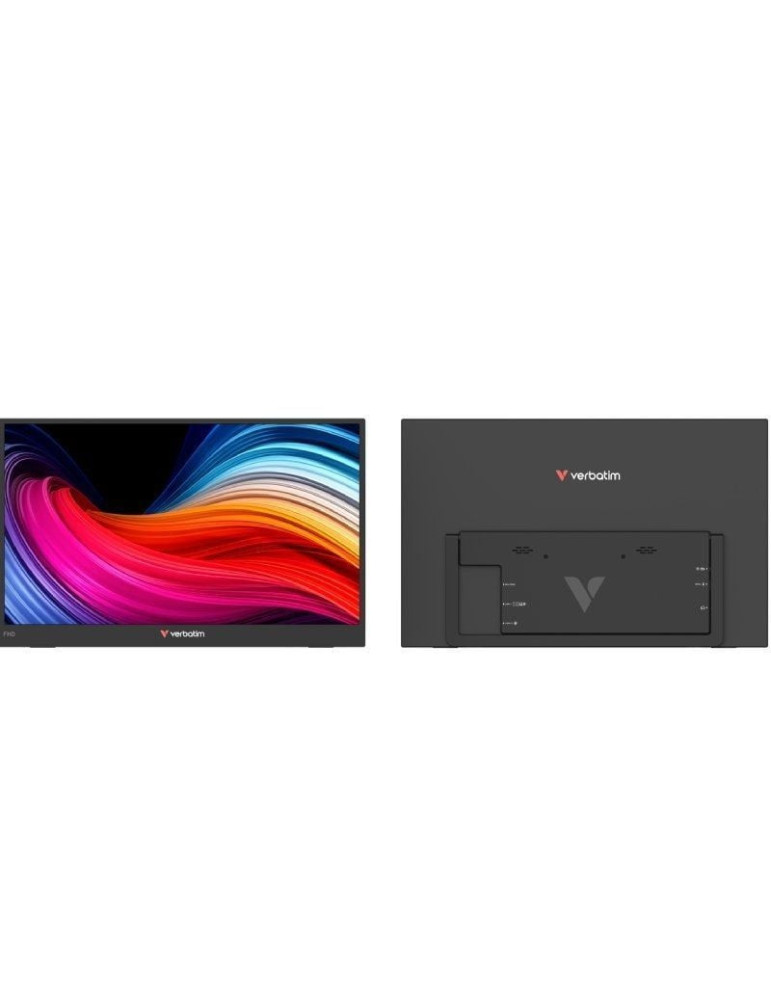 Monitor Portátil Verbatim Non-Touch Light 15.6"/ Full HD/ Multimedia/ Negro