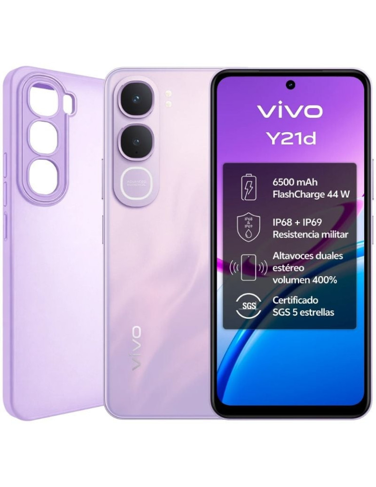 Smartphone Vivo Y21D 6GB/ 256GB/ 6.68"/ Púrpura