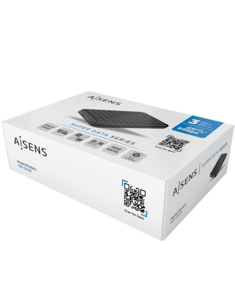 Caja Externa para Disco Duro de 2.5" Aisens ASE-2521B/ USB 3.1/ Sin tornillos