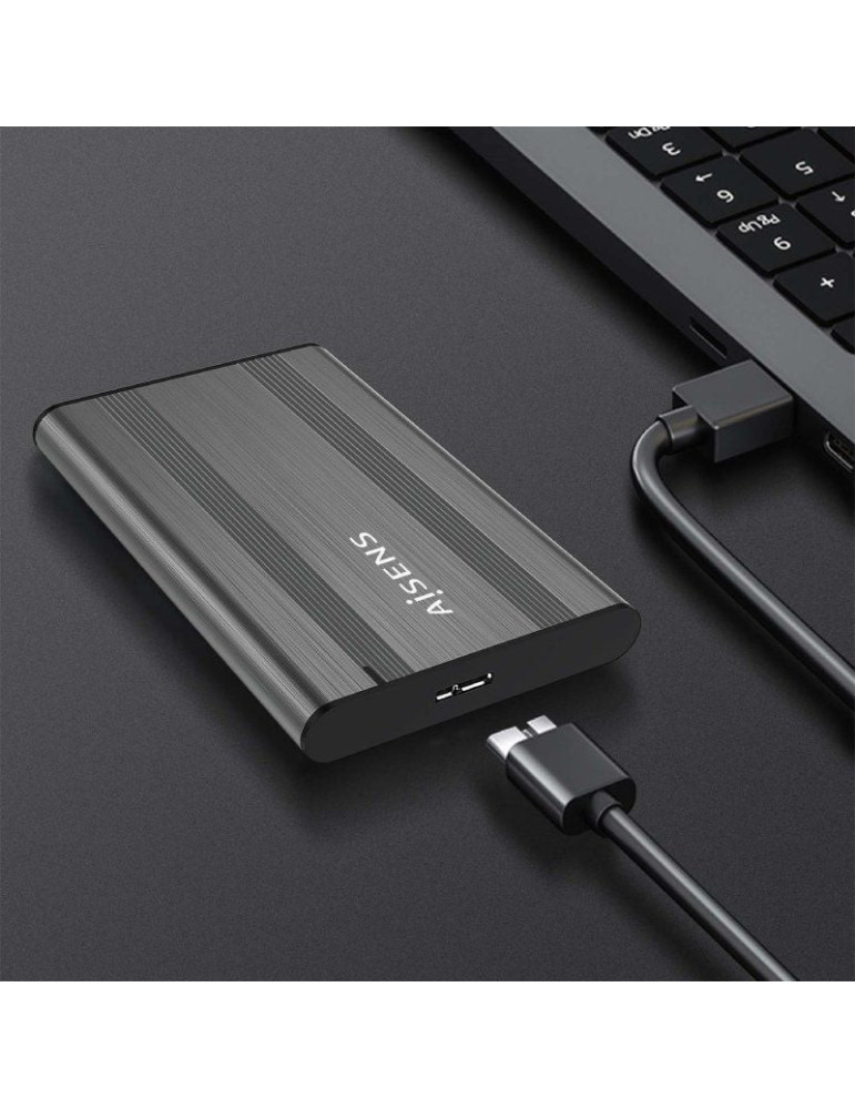 Caja Externa para Disco Duro de 2.5" Aisens ASE-2526GR/ USB 3.1/ Sin tornillos