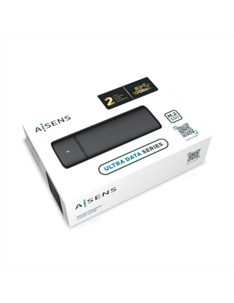 Caja Externa para Disco SSD M.2 SATA/NVMe Aisens ASM2-001B/ USB 3.1/ Sin tornillos
