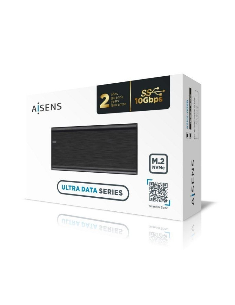 Caja Externa para Disco SSD M.2 NVMe Aisens ASM2-008B/ USB 3.2 Gen2/ Sin Tornillos