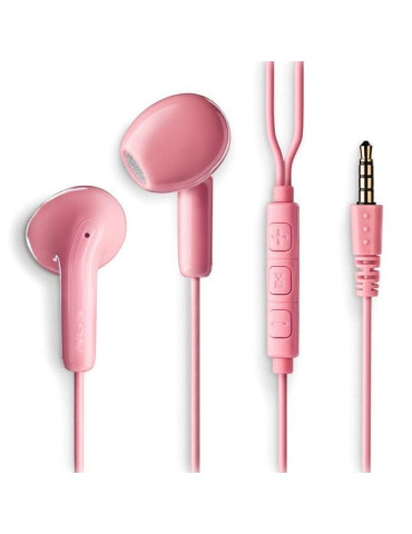 Auriculares Intrauditivos NGS Cross Flip/ con Micrófono/ Jack 3.5/ Rosas