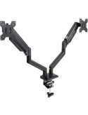 Soporte de Mesa para 2 Monitores TooQ DB1434TNR-B/ Giratorio/ Inclinable/ hasta 10kg
